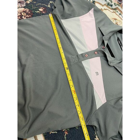 TRAVIS MATHEW Polo SHIRT MENS MEDIUM GRAY Pink Golf Performance Athleisure - Picture 6 of 11